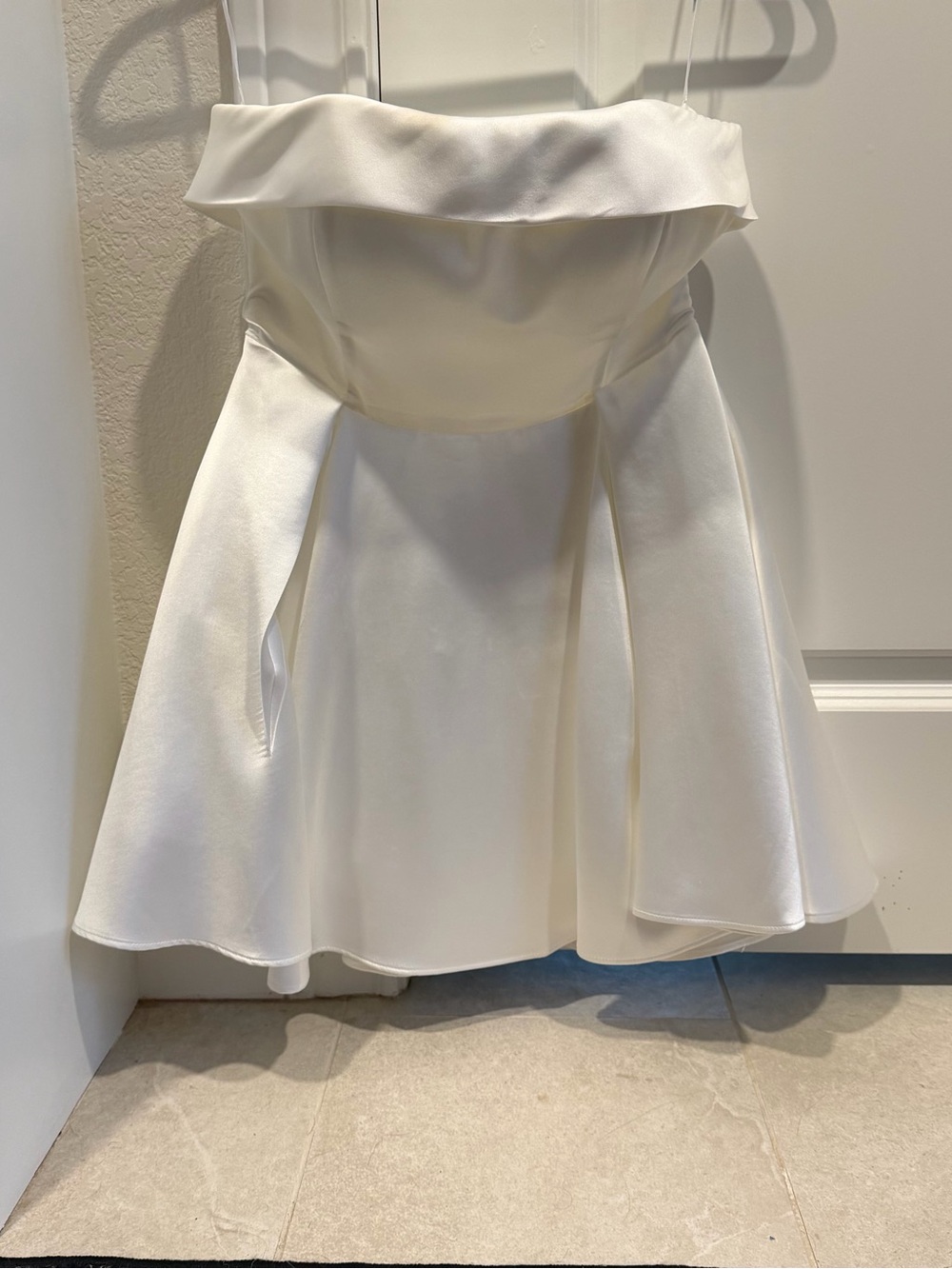 Meshki Cream Strapless Satin Dress